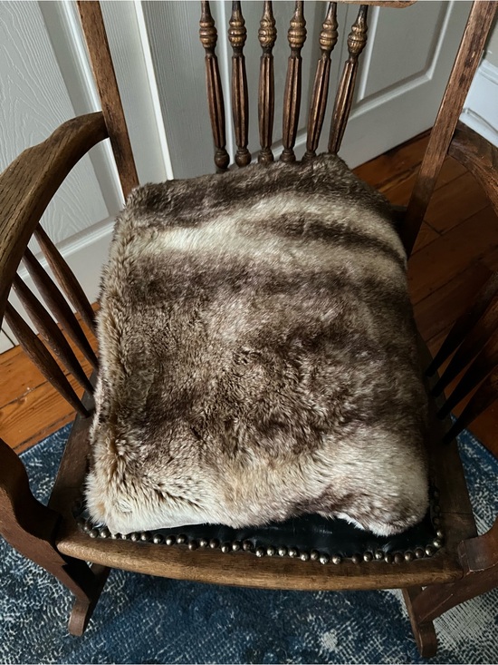 Pottery Barn Other - NEW! Pottery Barn Brown/Cream Ombré Faux Fur Throw 50”X60”